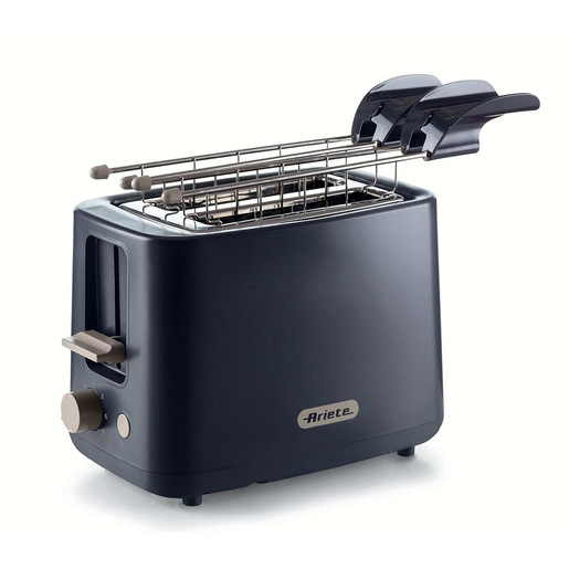 Image of Ariete 157 Tostapane Breakfast, 760W, Capacità 2 fette di pane, Pinze in acciaio inox, 7 livelli di doratura, Pulsante stop, Tocco freddo, Dark & Saha