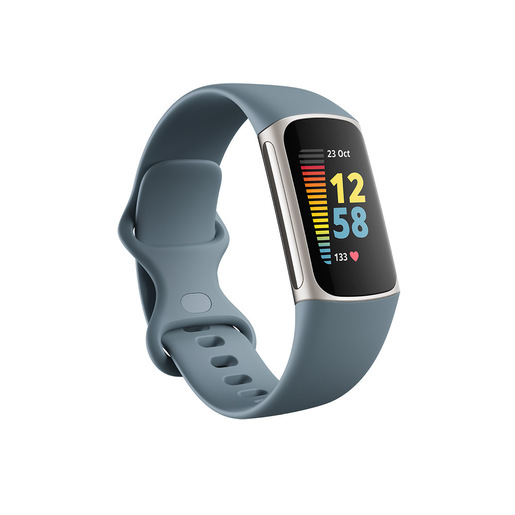 Fitbit Charge 5 Braccialetto per rilevamento di attività Blu, Acciaio