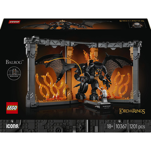 LEGO ICONS 10367 Il Signore degli Anelli: Book Nook del Balrog, Costruzione per Adulti da Esposizione, Regalo da Collezione
