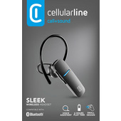 Cellularline | Sleek | Auricolare Mono Bluetooth® Ergonomico - Talk Time 5.5 Ore - Play Time 6 Ore - Charging Time 1.5 Ore - Dotato Di Assistente Vocale - Nero