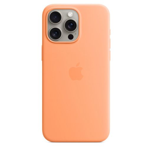 Image of        Apple Custodia MagSafe in silicone per iPhone 15 Pro Max - Aranciata