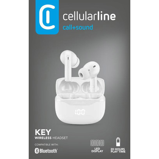 Image of Cellularline Key Auricolari TWS Bluetooth custodia di ricarica e display led