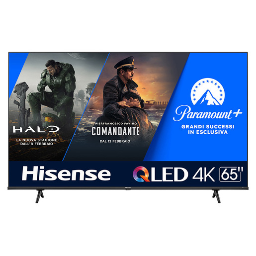 Hisense TV QLED Ultra HD 4K 65'' 65E7KQ Smart TV, Wifi, HDR Dolby Vision, Quantum Dot Colour, Retroilluminazione DLED, Game Mode Plus
