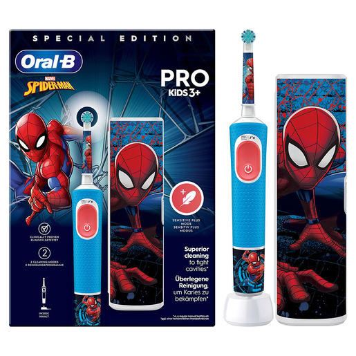 Image of Oral-B Vitality Pro Kids Spiderman Bambino Spazzolino rotante-oscillante Blu, Rosso