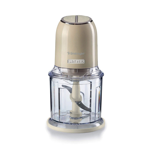 Image of Ariete 438, Tritatutto Vintage, Chopper e Tritaghiaccio, 2 velocità, 4 lame in Acciaio Inox, Tazza graduata 600 ml, 400 W, Beige