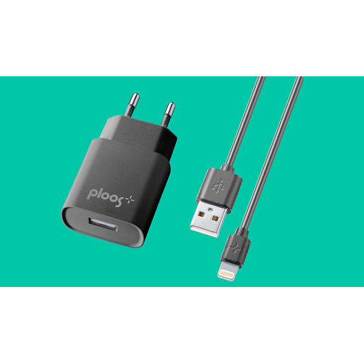 Image of PLOOS - USB KIT ADAPTER 1A - Lightning Caricabatterie da rete 1A con c
