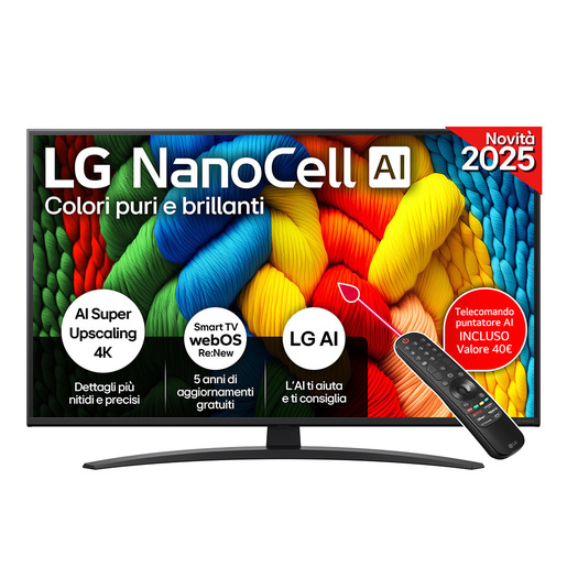 Image of LG NanoCell AI 43NANO81A6A TV Serie NANO81 43'' 4K, ?7 Gen8, HDR10, 20W, 3 HDMI con Game Optimizer, Smart TV WebOS 25