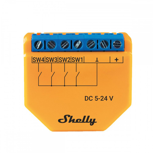 Image of Shelly Plus i4 DC trasmettitore di potenza Arancione