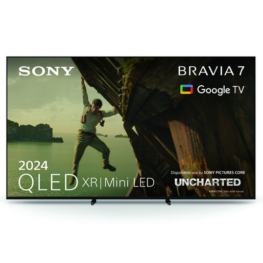 Sony BRAVIA 7 QLED (XR l Mini LED) 85 pollici 4K HDR Google Smart TV (2024) Gaming menu per PlayStation 5, IMAX Enhanced, Dolby Vision Atmos, Chrome