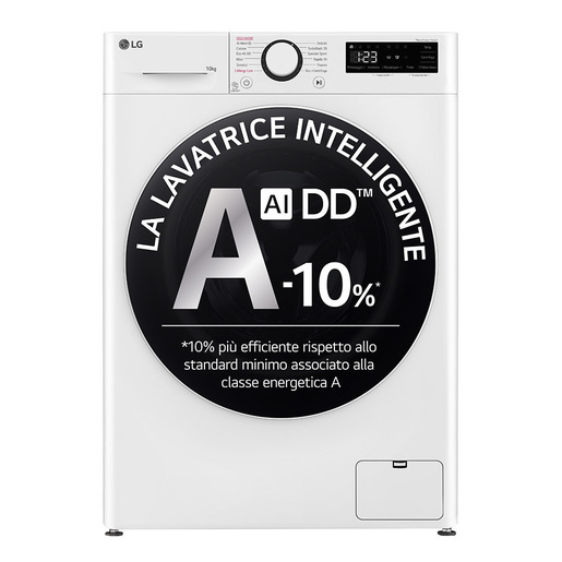 Image of LG F4R5010TSWW Lavatrice 10kg AI DD, Classe A-10%, 1400 giri, TurboWash, Vapore