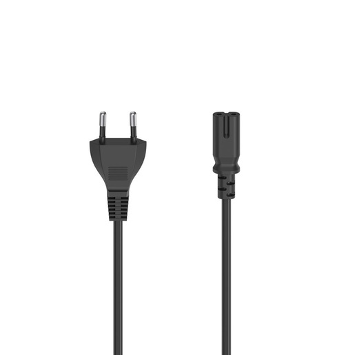 Image of Hama Cavo di collegamento alla rete elettrica spina 10A (EUR)/presa 2 poli,1,5 metri, nero (pack PC)