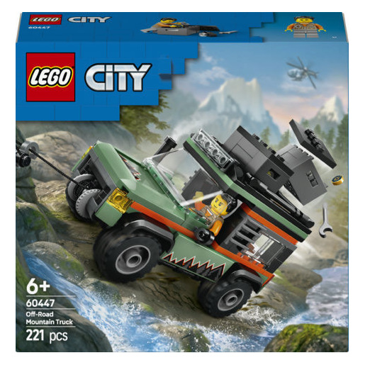 Image of LEGO City 60447 Fuoristrada di Montagna 4x4 - Jeep Giocattolo da Costruire, Giochi per Bambini 6+ con 1 Minifigure e Accessori
