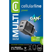 Cellularline | Caricabatterie da Rete Multipower Micro | Super Fast Charger 30W con 2 Porte USB-C - Dotato di Tecnologia Gan - Compatibile con Smartphone, iPhone, Tablet, iPad e MacBook-image