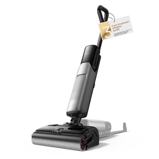 Image of MOVA Tech MVVIUX4PLUS scopa elettrica Aspirapolvere elettrica Batteria Bagnato Senza sacchetto Nero, Grigio 5 Ah