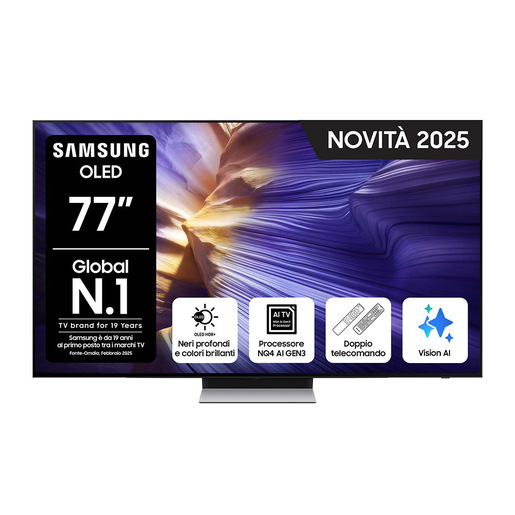 Image of Samsung OLED AI TV 77'' QE77S90FAEXZT 4K, Processore NQ4 AI Gen3, 4K AI Upscaling Pro, Schermo antiriflesso, OLED HDR, Dolby Atmos & OTS Lite, Laser Slim
