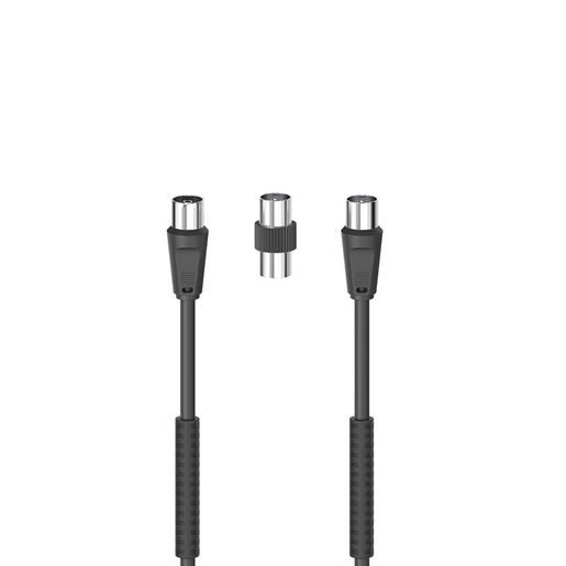 Hama Cavo antenna M/F con adattatore M/M, 3 metri, 85 dB, ferrite, nero