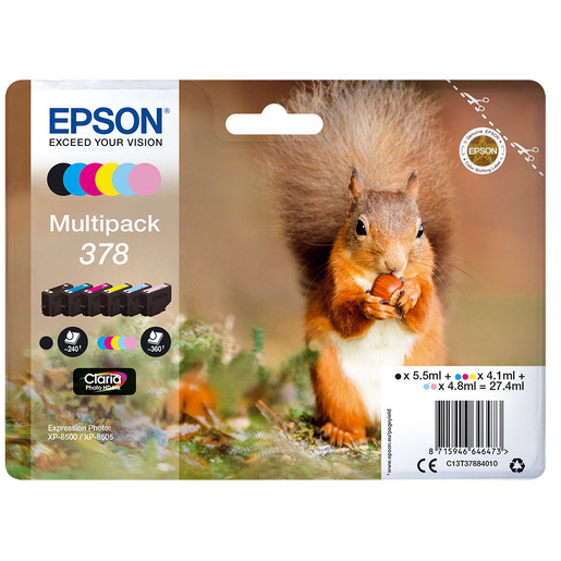 Image of Epson Squirrel Multipack 6-colours 378 Claria Photo HD Ink