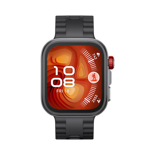 Image of Huawei WATCH FIT 4 Pro, vetro zaffiro, cassa in titanio e cinturino nero. Fino a 10 giorni di autonomia e compatibile con iOS e Android.