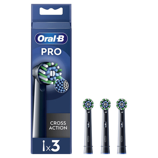 Image of Oral-B Testine Di Ricambio Pro Cross Action Black, 3 Testine