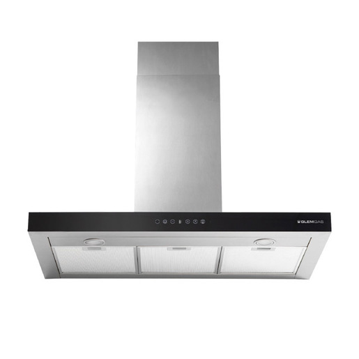 Image of Glem Gas GHB990IXA cappa aspirante Cappa aspirante a parete Nero, Acciaio inox 679 m³/h