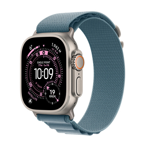 Image of Apple Watch Ultra 3 GPS + Cellular 49mm Cassa Titanio con Alpine Loop Blu Chiaro - Large