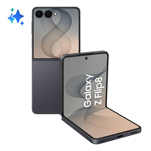 Samsung Galaxy Z Flip8, 256GB, Graphite, Selfie Camera 50MP, Now Brief, Assistente Foto, FlexWindow Personalizzata, Batteria 4300 mAh, RAM 12GB