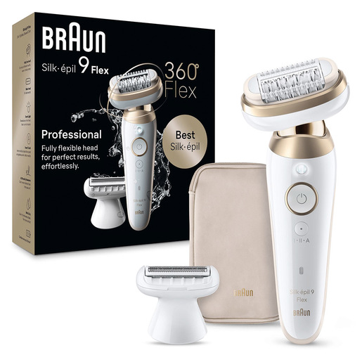 Image of Braun Silk-épil 9 Flex 9-041 3D, Epilatore Elettrico Donna Per Epilazione Semplice, Bianco/Oro