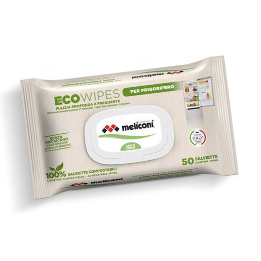 Meliconi Eco Wipes per Frigorifero Panno per la Pulizia Viscosa 50 pz