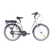 TEKLIO TC1 City Bike elettrica 26″ bianca in acciaio