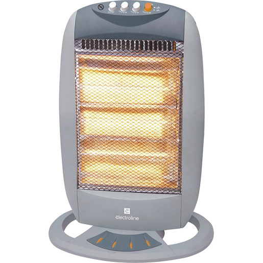 Image of Electroline HHE125P stufetta elettrica Interno Grigio 1200 W Riscaldatore di ambienti elettrico alogeno