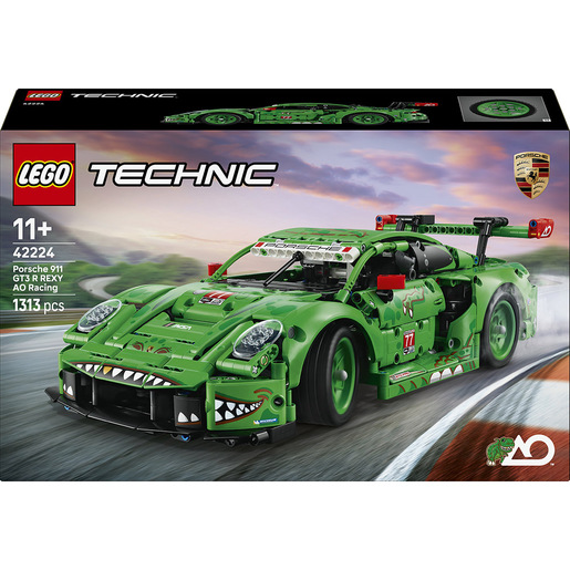 LEGO Technic 42224 Auto Porsche 911 GT3 R REXY AO Racing, Macchina Giocattolo con Design da Dinosauro, Regalo per Bambini 11+