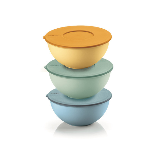 Image of Fratelli Guzzini Set Tre Contenitori C/coperchio Everywhere Cm 16 Colori Primavera Estate 2019