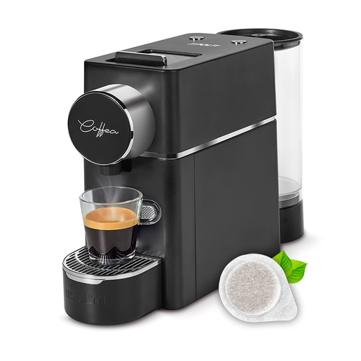 Image of Polti Coffea S18B, macchina da caffè a cialde E.S.E. da 44 m con espulsione automatica delle cialde nell'apposito cassetto, serbatoio removibile da 0,85