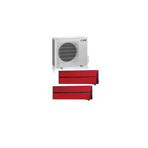 Image of Mitsubishi Electric MITKIT2-53LNR9+12WF condizionatore fisso Climatizzatore Dualsplit system Rosso, Bianco