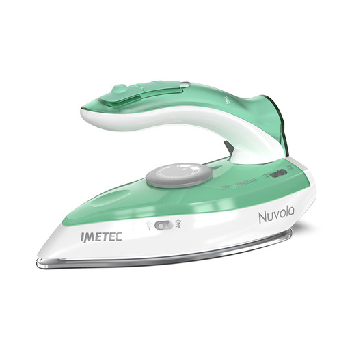 Image of Imetec Nuvola, Ferro da Stiro da Viaggio a Vapore, Piastra in Acciaio Inox, 1000 W, Manico pieghevole, Custodia da Viaggio, Doppio Voltaggio