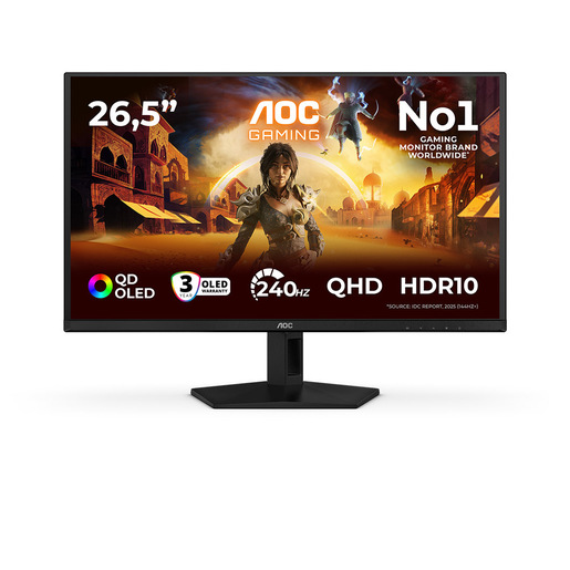 AOC G4 Q27G41ZDF Monitor PC 67,3 cm (26.5'') 2560 x 1440 Pixel Quad HD QD-OLED Nero, Rosso
