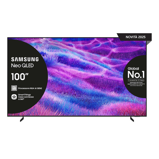 Image of Samsung Neo QLED AI TV 100'' QE100QN80FUXZT 4K Mini LED, Processore NQ4 AI Gen2, 4K AI Upscaling, Motion Xcelerator 144Hz, Neo Quantum HDR, Dolby Atmos &