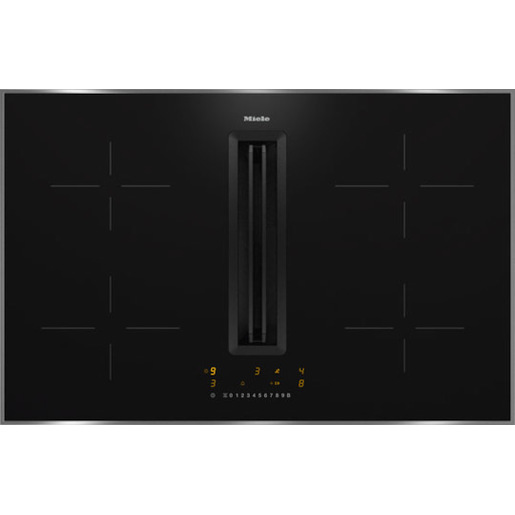 Image of Miele KMDA 7272 FR-U Nero Da incasso 80 cm Piano cottura a induzione 4 Fornello(i) Cappa da incasso