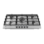 Electroline GHEM86F53G Piano Cottura Acciaio Inox Da Incasso 90Cm Gas 5 Fornello(I) Griglie Ghisa-image