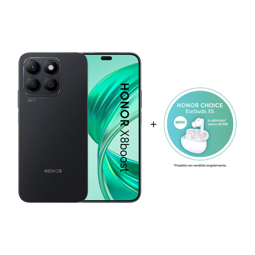 Honor X8boost + Earbuds X5 (6.7'') Doppia SIM Android 13 4G USB tipo-C 8 GB 256 GB 4500 mAh Nero