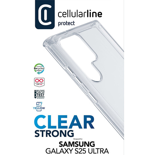Image of Cellularline Clear Protect - Galaxy S25 Ultra Custodia rigida con bordi in gomma