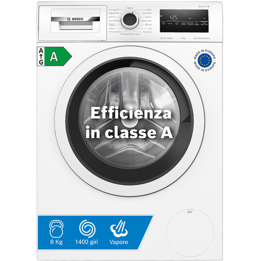 Image of Bosch Serie 4 WAN28208II Lavatrice a carica frontale 8kg 1400g/min Bianco Classe A