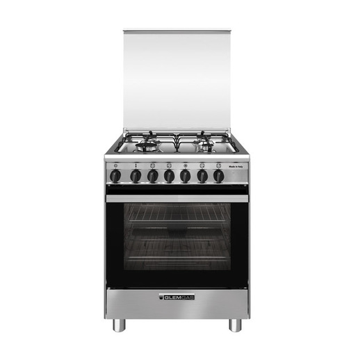 Image of Glem Gas SA664MI6 cucina A Elettrico Nero, Acciaio inox