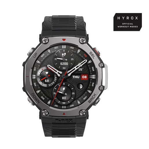 Image of Amazfit T-Rex 3 3,81 cm (1.5'') AMOLED 48.5 mm Digitale 480 x 480 Pixel Touch screen Nero Wi-Fi GPS (satellitare)