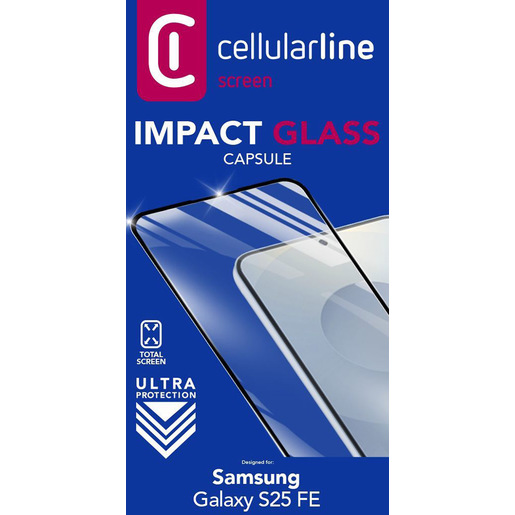 Image of Cellularline Impact Glass Capsule - Galaxy S25 FE Vetro temperato resistente da bordo a bordo