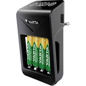 Varta Lcd Plug Charger+ Aa & Aaa ((Batterie Ricaricabili Nimh Incl. 4X Aa 2100 Mah Accu), Nero-image