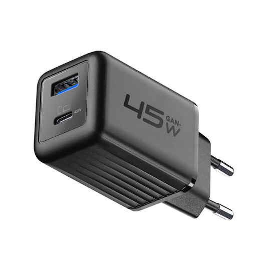 Image of Cellularline MULTIPOWER MICRO 45W Caricabatterie da rete veloce ultracompatto 2 porte, 45W