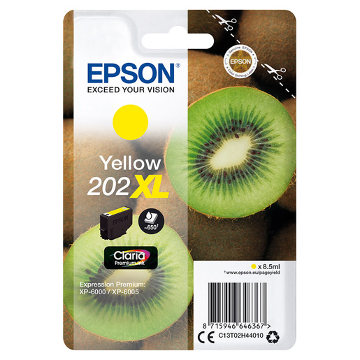 Image of Epson Kiwi Singlepack Yellow 202XL Claria Premium Ink