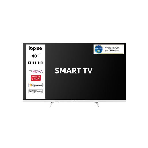 Image of IOPLEE IOP40WVDA SMART TV Bianco 40'' FULL HD, Sistema operativo VIDAA, Triplo tuner DVBT2/C/S2, Certificato TivuSAT, Piedini installabili in doppia posi