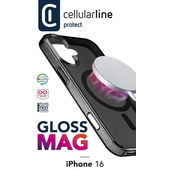 Cellularline Custodia Gloss Mag, Cover Magsafe Per Iphone 16 ,Nero-image